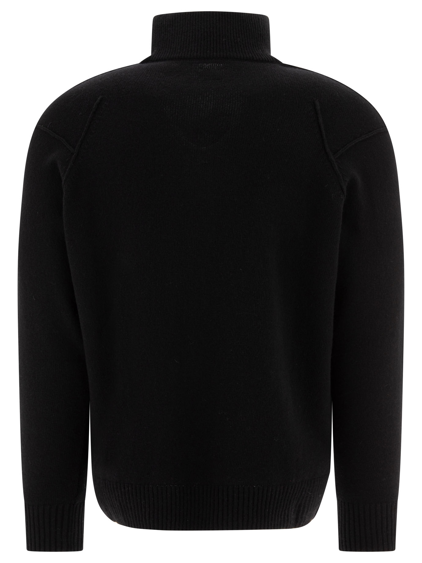 C.P. COMPANY Black   Half-zip sweater with Lens detail